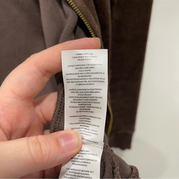 Michael Kors Brown High Neck Full Zip Velour Tracksuit Sweatshirt Large - Picture 8 of 9